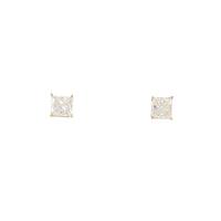 K18YG ダイヤモンドピアス 0．507ct・0．589ct・F・VS2?SI1・プリンセスカット