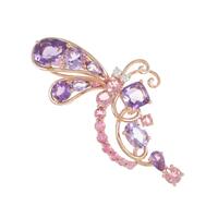 7580PG トンボ カラーストーンブローチ