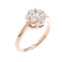 K18PG フラワー ダイヤモンドリング