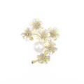 K18YG／K18WG フラワー シロチョウパールブローチ