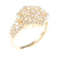 【リメイク】K18YG フラワー ダイヤモンドリング