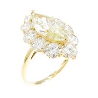 K18YGダイヤモンドリング 2．028ct・LY・SI2・マーキスカット