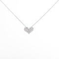 K18WG ハート パヴェ ダイヤモンドネックレス