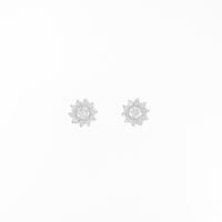 【リメイク】K18WG フラワー ダイヤモンドピアス