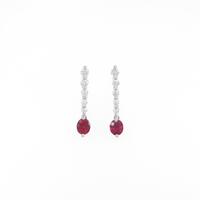 K18WG ルビーピアス