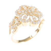 【リメイク】K18YG フラワー ダイヤモンドリング