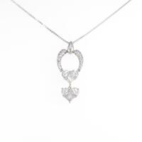 750WG／K18WG ハート ダイヤモンドネックレス