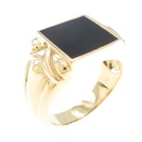 【新品】K18YG オニキスリング