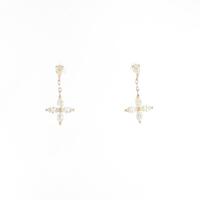 【新品】K18YG フラワー ダイヤモンドピアス