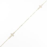 K18YG クロス ダイヤモンドブレスレット