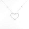 K18WG ハート ダイヤモンドネックレス