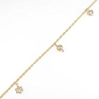 K18YG フラワー×ハート アンクレット