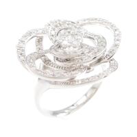 K18WG ローズ ダイヤモンドリング