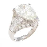 プラチナダイヤモンドリング 5．242ct・M・I1・ペアシェイプ