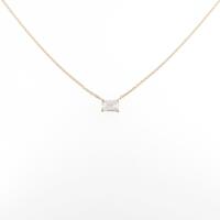 【リメイク】K18YG ダイヤモンドネックレス 0．313ct・D・VVS1・エメラルドカット