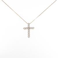 K18PG クロス ダイヤモンドネックレス
