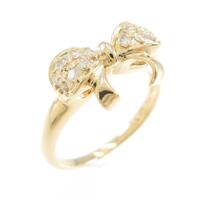 K18YG リボン ダイヤモンドリング