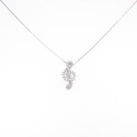 K18PG ト音記号 ダイヤモンドネックレス