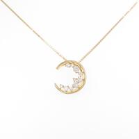 K18YG ムーン ダイヤモンドネックレス