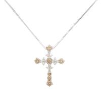 K18WG クロス ダイヤモンドネックレス