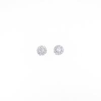 K18WG フラワー ダイヤモンドピアス