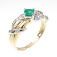 K18YG／PT エメラルドリング