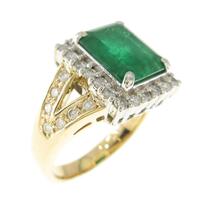 K18YG／PT エメラルドリング