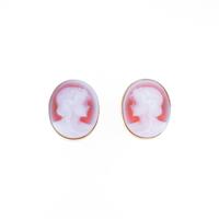 K18YG メノウカメオピアス