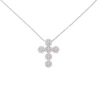 750WG／K18WG クロス ダイヤモンドネックレス