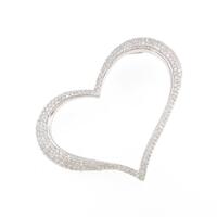 K18WG ハート ダイヤモンドペンダント