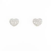 【リメイク】K18WG ハートパヴェ ダイヤモンドピアス