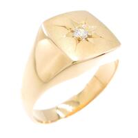 K18PG 印台 ダイヤモンドリング