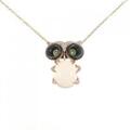 750PG フクロウ ローズクオーツ ネックレス 5.08CT