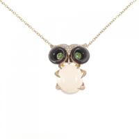 750PG フクロウ ローズクオーツ ネックレス 5.08CT