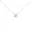 K10PG フラワー ダイヤモンド ネックレス 0.10CT