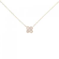 K10PG フラワー ダイヤモンド ネックレス 0.10CT