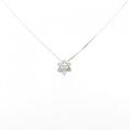 K14WG フラワー ダイヤモンド ネックレス 0.20CT