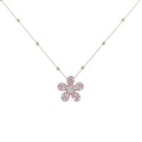 K18PG フラワー サファイヤ ネックレス 0.74CT