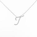 K18WG イニシャルJ ダイヤモンド ネックレス 0.15CT