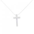 K18WG クロス ダイヤモンド ネックレス 0.30CT