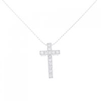 K18WG クロス ダイヤモンド ネックレス 0.30CT