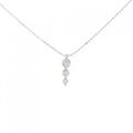 K18WG スリーストーン ダイヤモンド ネックレス 0.30CT