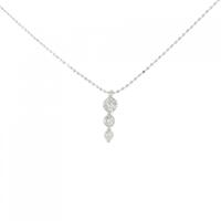 K18WG スリーストーン ダイヤモンド ネックレス 0.30CT