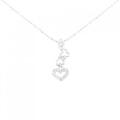 K18WG ハート ダイヤモンド ネックレス 0.08CT