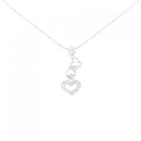 K18WG ハート ダイヤモンド ネックレス 0.08CT