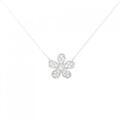 K18WG フラワー ダイヤモンド ネックレス 0.50CT
