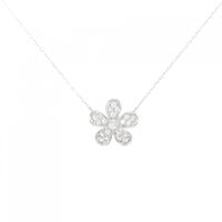 K18WG フラワー ダイヤモンド ネックレス 0.50CT