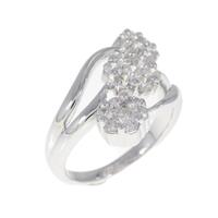 K18WG フラワー ダイヤモンド リング 1.00CT