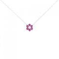 K18WG フラワー ルビー ネックレス 0.34CT
