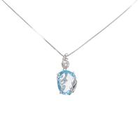 K18WG ブルートパーズ ネックレス